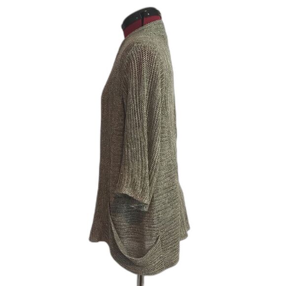 Eileen Fisher Linen Silk Blend Open Front Cardigan Women's Size Large Grey - Picture 2 of 10
